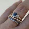 Alloy Inlaid Zircon Three-piece Ring Set