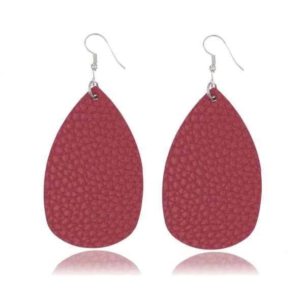 Bucket-shaped Leather Double-sided Water Drop Earrings
