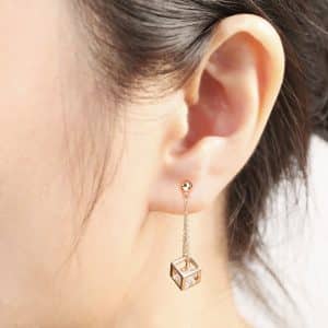 Simple And Fashionable Square Earrings With Zircon Micro-set