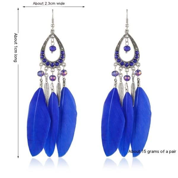 Women's Drop-shaped Feather Earrings Jewelry