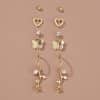 Fashion Women's All-match Butterfly Alloy Stud Earring Set