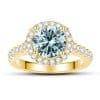 1 Karat 65mm Color Moissanite Ring Gold Ring Shank S925 Sterling Silver Moissanite