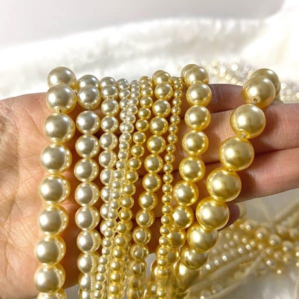 Straight Hole Glass Pearl Clothing Accessories Beaded