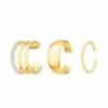 Brass Fashion Inlaid Zircon Women's Earrings Three-piece Set