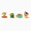 Color Zircon Cartoon Earrings Four-piece Set Trendy Earrings Suit