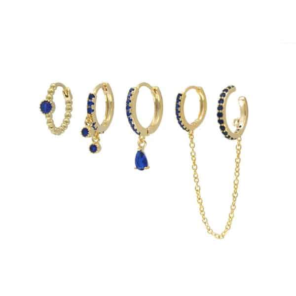 Women's Fashion Stacked Chain Tassel Earring Set