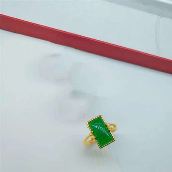 Brass Gold-plated Long Gem Electroplated Live Ring