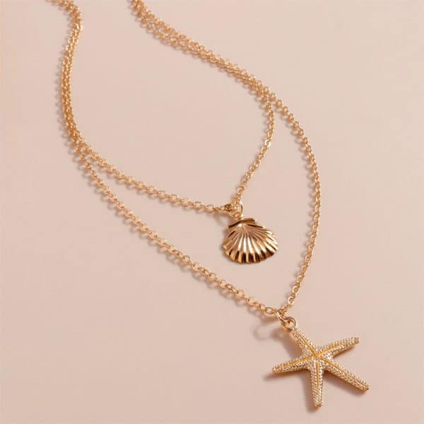 Simple Shell Double-layer Necklace For Women