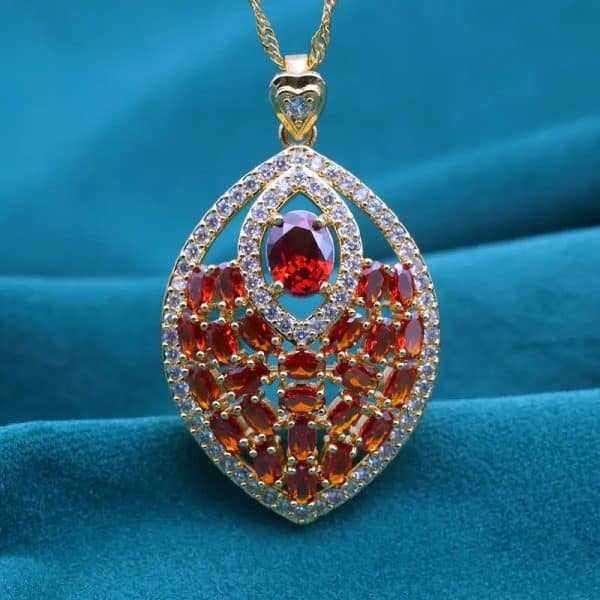 Creative Design Color Zircon Pendant Necklace