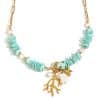 Women's Retro Versatile Natural Stone Pendant Paper Clip Necklace
