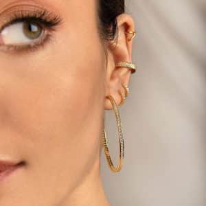 Europe And The United States S925 Silver Micro-set Zircon Ear Buckle