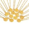 Stainless Steel Bead Necklace Twelve Constellation Embossed Round Necklace For Women