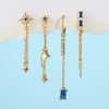 Women's Temperament Artistic Sense Chain Star Elements Zirconia Earrings Set