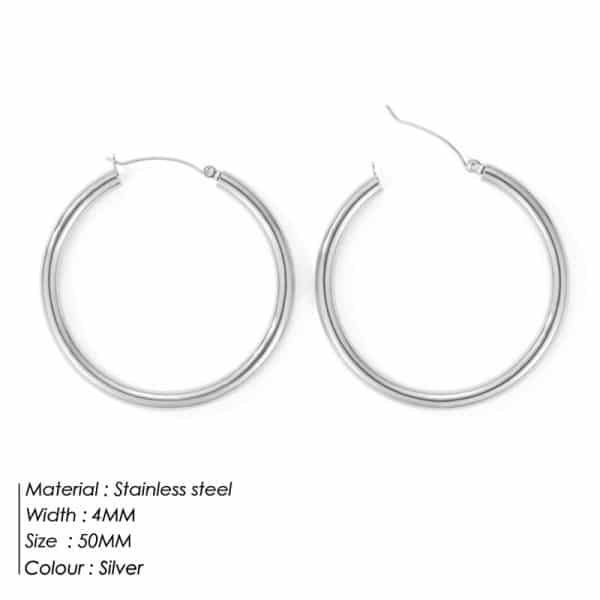 Broad Round Hoops Earrings