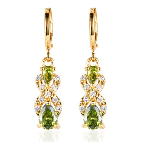 Water Drop Amethyst Inlaid Rhinestone Ladies Earrings