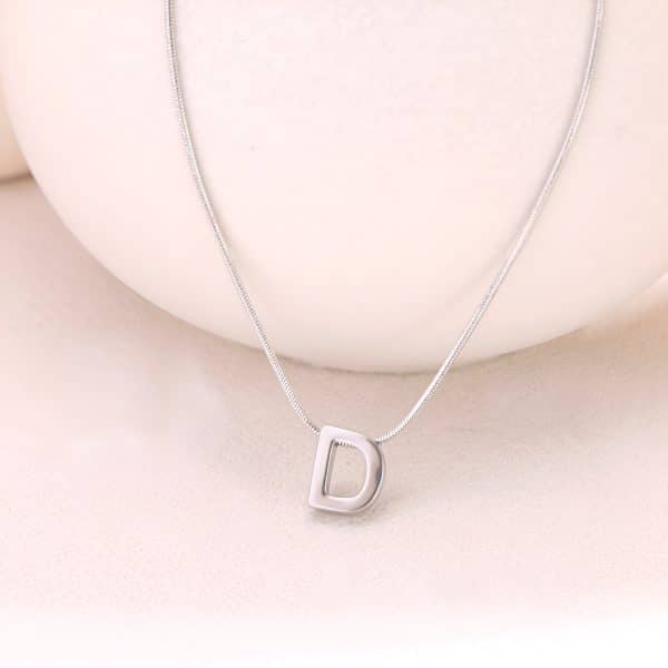 18k Gold Titanium Steel Necklace With 26 English Letters
