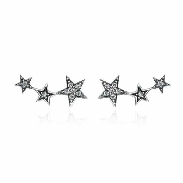 Five Point Star Set Zircon Earrings