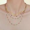 Ferris Wheel Ins Blue Gold Natural Stone Handmade Beaded Clavicle Necklace