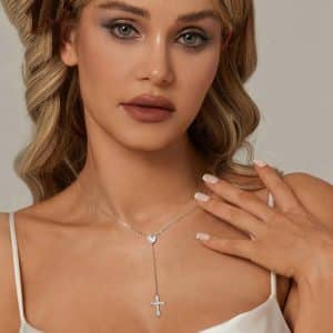 Simple V-neck Love Cross Necklace