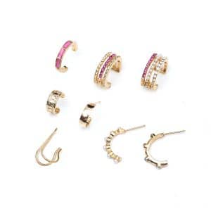 French Retro Niche Design High-end Set Ear Clip Earrings
