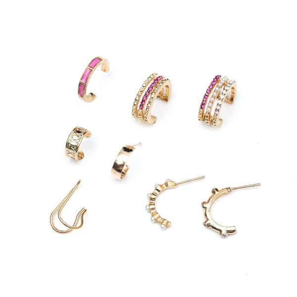French Retro Niche Design High-end Set Ear Clip Earrings
