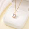 Gold Plating Simple Square Pendant Necklace For Women