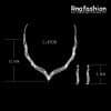 Bridal Jewelry Necklace Two-piece Set With Rhinestones