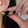 925 Sterling Silver Three-dimensional Women's Earrings With Buckle And Fabric Style