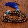 Tiger Eye Stone Bead Necklace Handmade Buddha Head Yoga