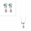 Bud Flower Necklace Earrings Jewelry Set