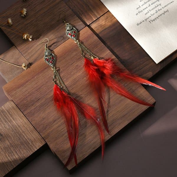 Drop Shaped Point Diamond Chain Tassel  Earrings