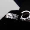 Double Row Diamond Circle Zircon Earrings