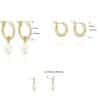Brass Imitation Pearl Simple And Stylish Earrings Three-piece Set