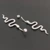Belly Button Nails With Sterling Silver Snake Set With Zircon