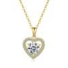 Heart Clavicle Chain Pendant Moissanite Ladies