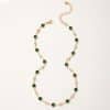 Green Zircon Retro Diamonds Short Clavicle Chain