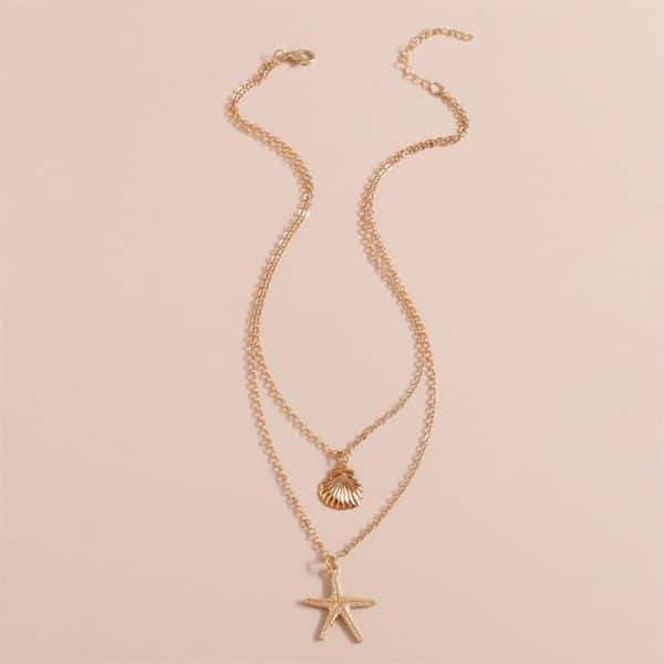 Simple Shell Double-layer Necklace For Women
