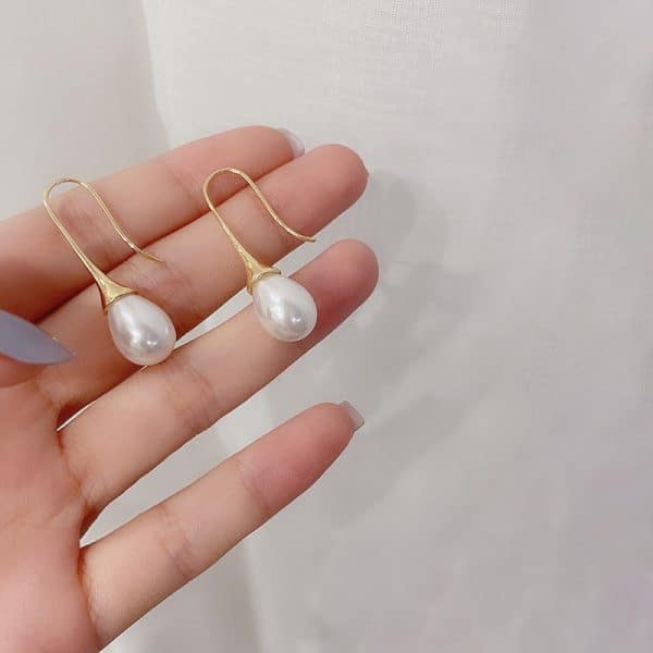 Creative All-match Pearl Eardrops Water Drop Earrings