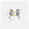 S925 Sterling Silver Skull Bone Stud Earrings Set With Zirconium Epoxy Personality