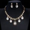 Women's Jewelry Set Bridal Necklace Earrings Wedding Two-piece Banquet Accessories