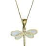 Cold Style Gold Dragonfly Opal Necklace