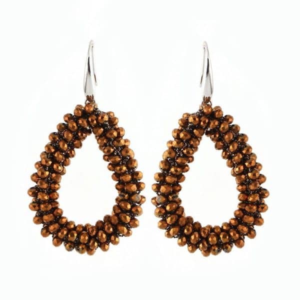 Drop-shaped Glass Crystal Earrings
