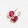 Cross-border Hot Selling New Russian Fashion Rose Redstone Hollow Stud Earrings Pendant Suit