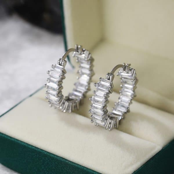 Personalized Single Row Water Drop AAA Zircon Earrings