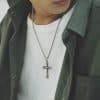 Cross Pendant Street Cool Hip Hop Style Man's Stainless Steel Necklace