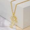 1PCS Fashionable Gold Diamond Crown Uppercase Letter Popular Pendant Necklace Suitable For Daily Use Festivals Parties Gifts Jewelry Set