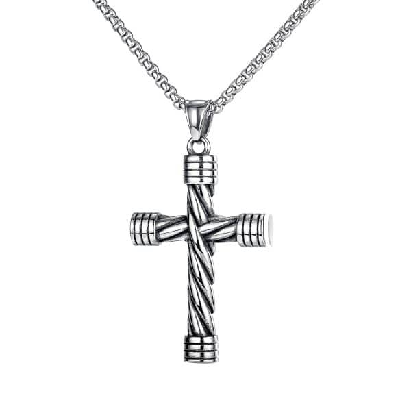 Cross Pendant Street Cool Hip Hop Style Man's Stainless Steel Necklace