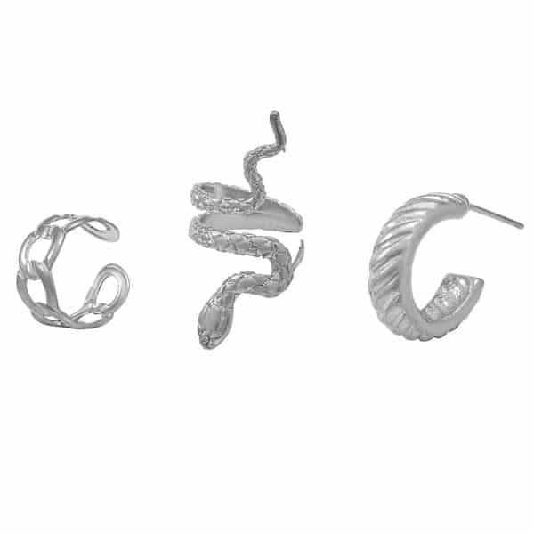 Retro Snake Suit Stud Earrings Three-piece Set Earrings Eardrops