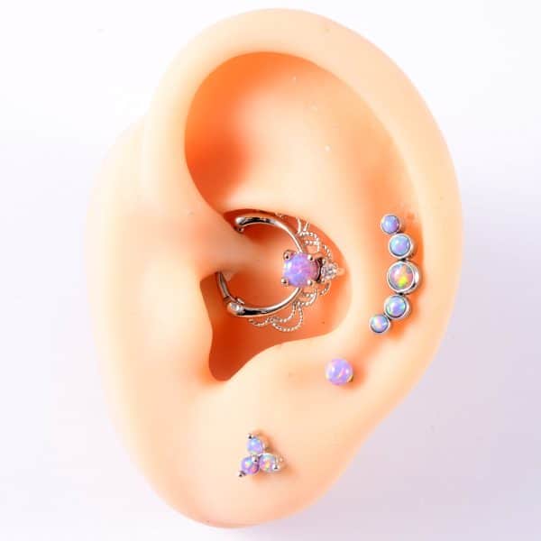 Opal Stud Set Of 4 Purple O Bao Nose Ring Ear Bone Stud