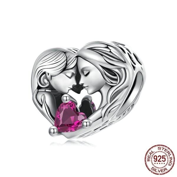 Mother And Daughter Family S925 Sterling Silver Accessories Beaded Pendant